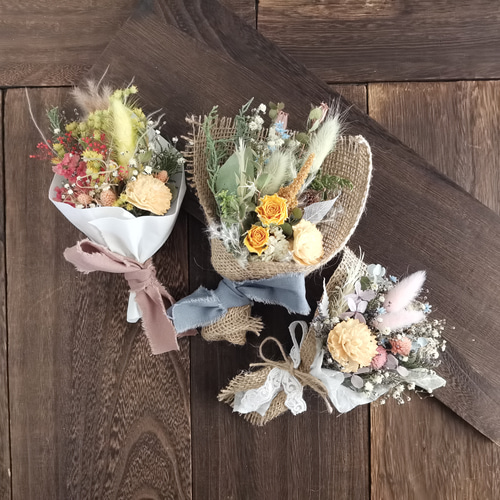 4日で発送＊大きさ選べるナチュラルブーケ 森のお花屋さん【M・Lサイズ