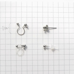 水晶流蘇耳環（穿孔耳環）：透明銀 第6張的照片