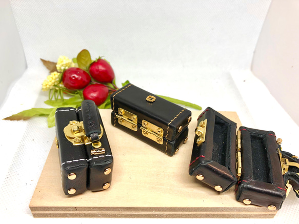 革細工　トランペットケース　miniature trunk. 4枚目の画像