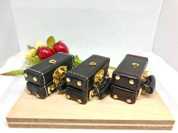 革細工　トランペットケース　miniature trunk. 2枚目の画像