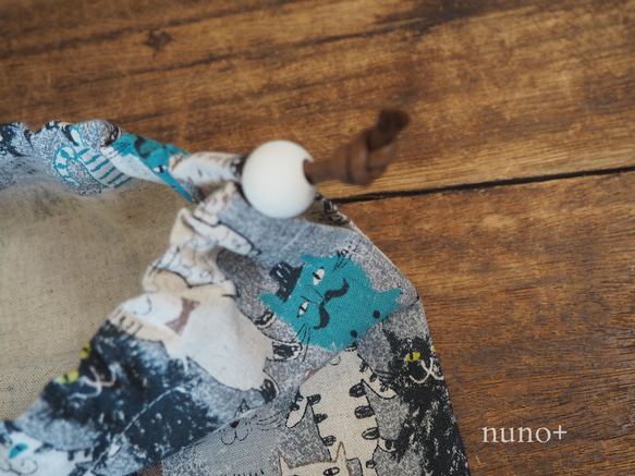【nuno+】 kids 体操服用巾着袋 &給食袋セット ネコ柄 7枚目の画像