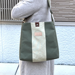 Michi  bag ＊ショルダーバッグ　スクエア〈オリーブ〉 2枚目の画像