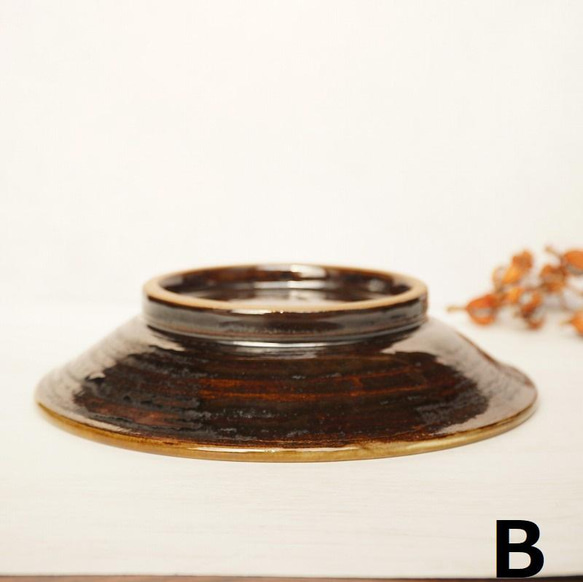 壺屋焼 幸陶器 『飛びカンナ　赤』7寸皿　やちむん 10枚目の画像