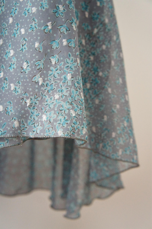 バレエ　ラップスカート[スノードット・ブルー52-92] W23Bblue 4枚目の画像