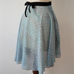 バレエ　ラップスカート[スノードット・ブルー52-92] W23Bblue 6枚目の画像