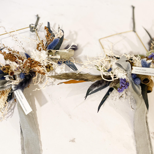 ドライフラワーのミニリース ホワイト 【再販】 【公式通販】