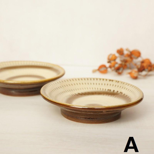 壺屋焼　やちむん　皿2点セット 壺屋焼 やちむん ドット 四寸皿 13cm 陶眞窯の通販｜【公式