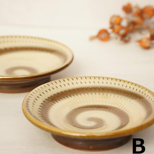 壺屋焼　やちむん　皿2点セット 壺屋焼 幸陶器 『うずまき4寸皿』2枚セット やちむん 中皿 幸