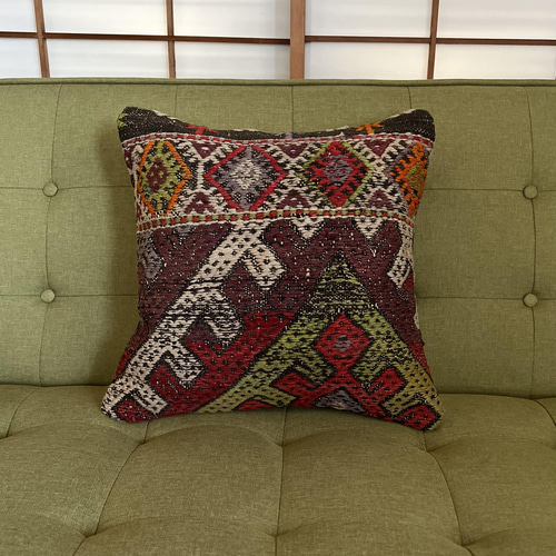 クッションカバー トルコ 手織りヴィンテージキリム 718 クッション