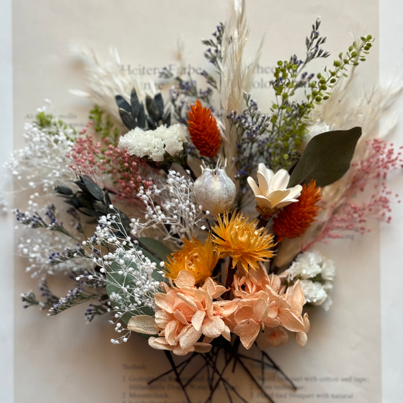 パンパスグラスと小花いっぱいのナチュラルブーケ　 15枚目の画像
