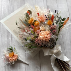 パンパスグラスと小花いっぱいのナチュラルブーケ　 4枚目の画像