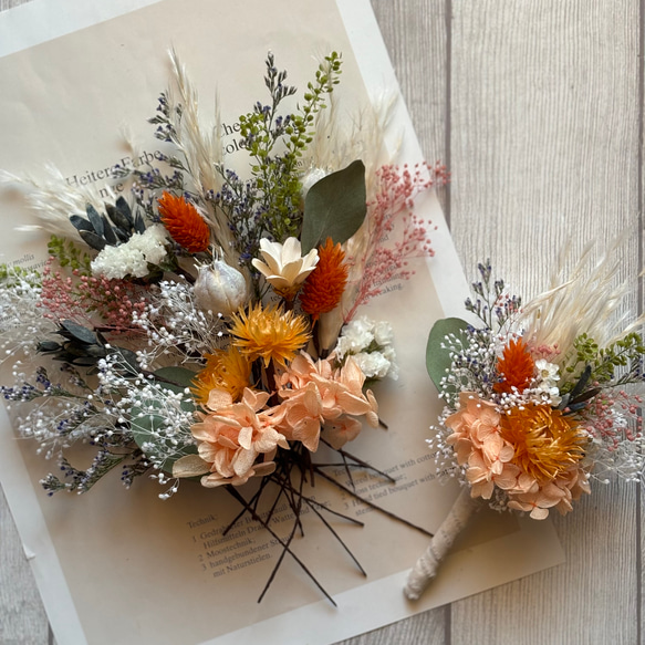 パンパスグラスと小花いっぱいのナチュラルブーケ　 14枚目の画像
