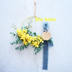 ✮【ミニスワッグ】ミモザとユーカリのシンプルミニスワッグ⋆*春は