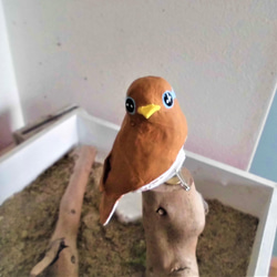 張り子の小鳥　見返りガビチョウ（1羽） 2枚目の画像