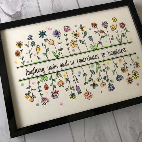 木の上のお花畑【額なし】直筆 手書き 一点物 Vintage Flowers A5 Letter Writing Paper, Pen Pal Supplies