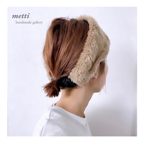 モカ】もこもこターバン ヘアバンド ヘアバンド・ターバン Metti 通販 