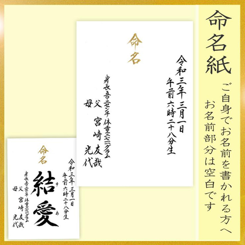 命名紙 みらいA4 B5「お名前・ふりがな部分空白」手書き♡出産祝い