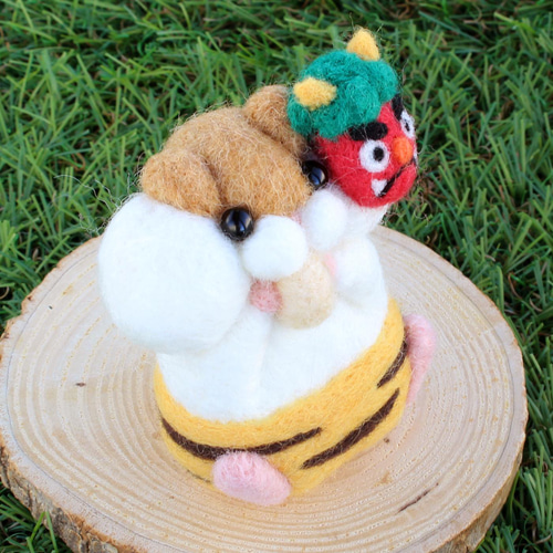 節分！ハムスター【鬼のお面/ゴールデン】 羊毛フェルト Yuto 通販