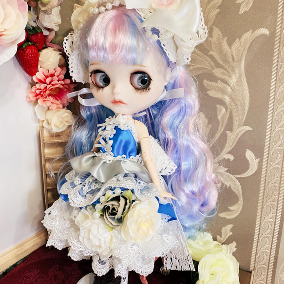 リカちゃんハンドメイド服★レースたっぷりチュールレースドレス リカちゃんハンドメイドドレス編み物 157｜Yahoo!フリマ（旧PayPayフリマ） 人形