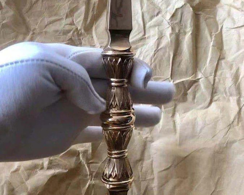 密教法具 真言宗金剛杵 独鈷杵 寺院用仏具 真鍮製 vajra 32cm その他