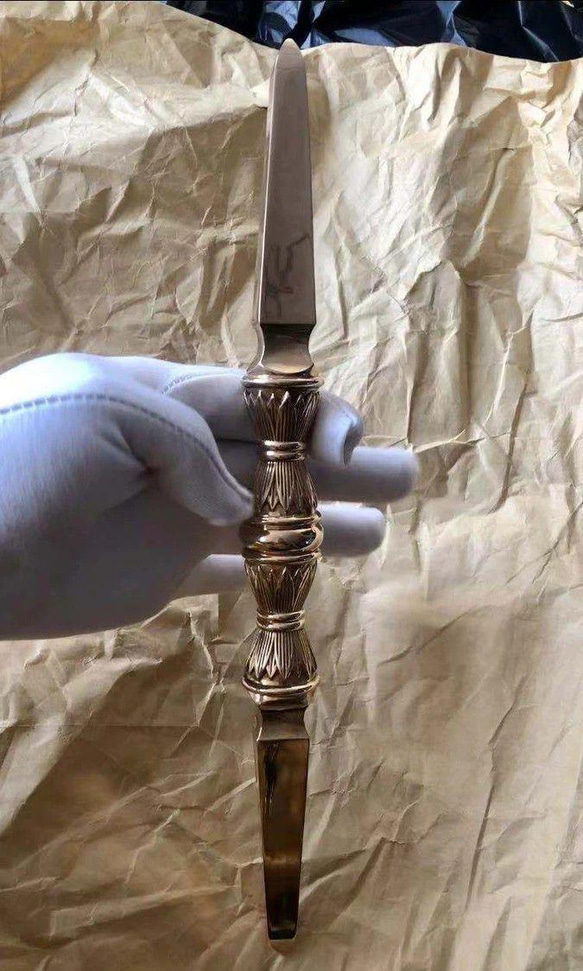密教法具 真言宗金剛杵 独鈷杵 寺院用仏具 真鍮製 vajra 32cm