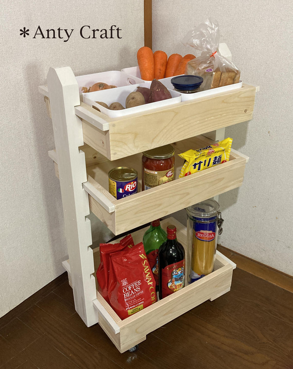 昭和レトロ木製キッチンワゴン 収納キャビネット付き 昭和レトロ 木製