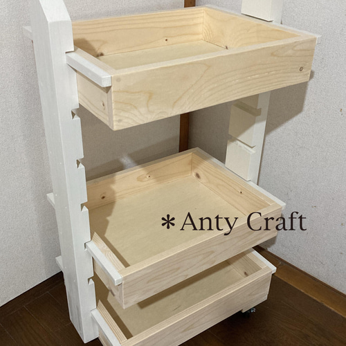 【引取可能】可動棚付キッチンワゴン キャスター付 3段収納 N/W 完成品 SALE】【引取可能】可動棚付キッチンワゴン キャスター付 3段収納 N/W