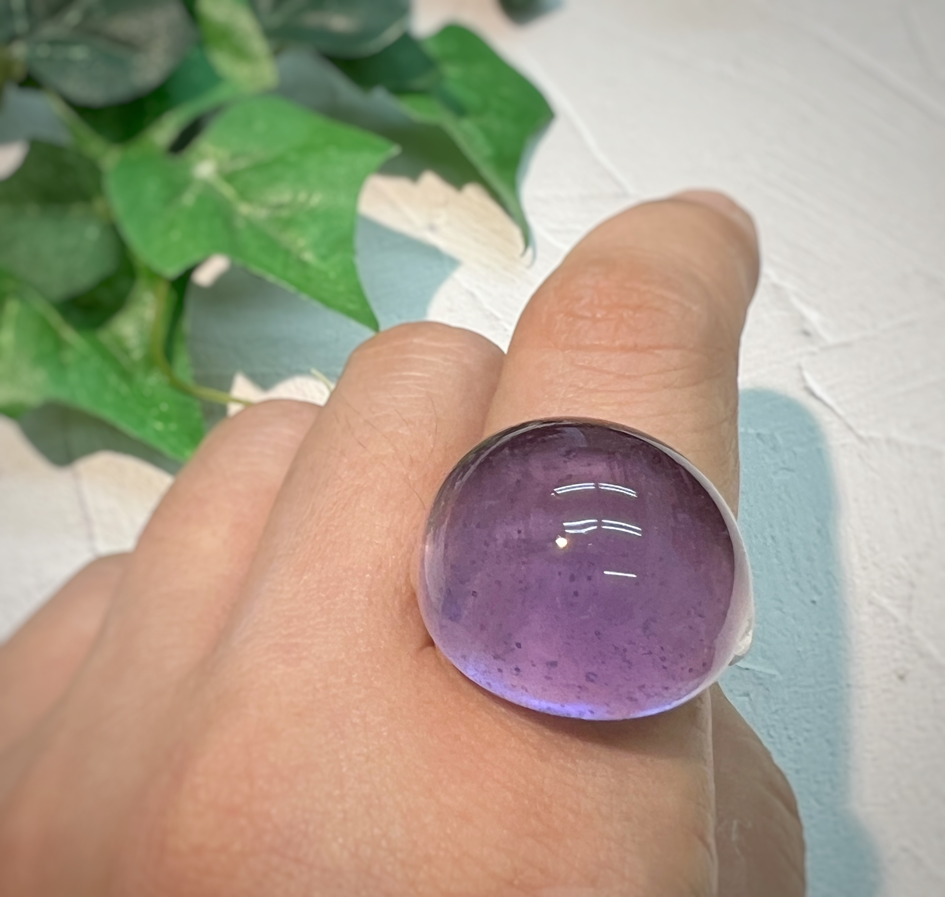 ボリュームガラスリング＊ミスティークパープル