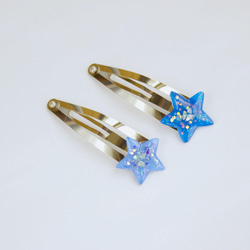 宝石がつまった流星のパッチンどめ ヘアピン ななおのぴよぴよ