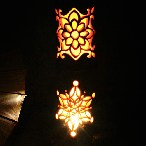 竹灯り・竹あかり・竹灯籠・竹灯篭・竹ランプ ～～ 癒しの灯り☆美模様