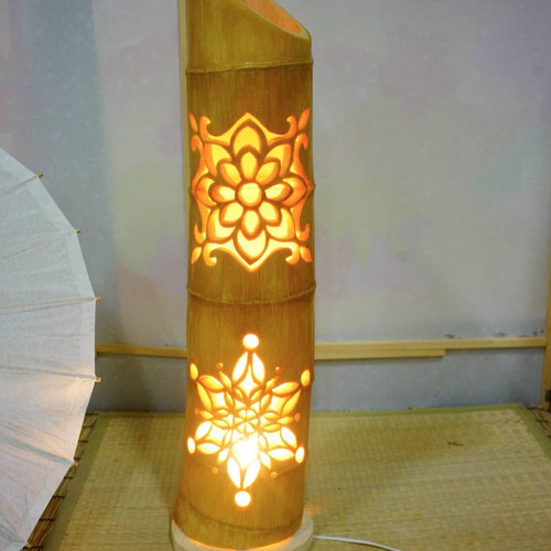 竹灯り・竹あかり・竹灯籠・竹灯篭・竹ランプ ～～ 癒しの灯り☆美模様