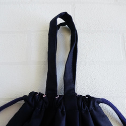 Mart掲載【大5cmマチ3点セット】紺色・ピンクリバティリボン・レッスンバッグ45cm・上履き袋・体操服袋・女の子 15枚目の画像
