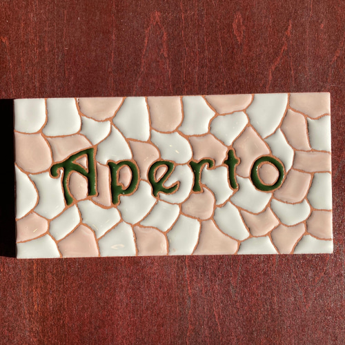 タイルのサインプレート オープン バスルーム トイレ 表札・ネーム