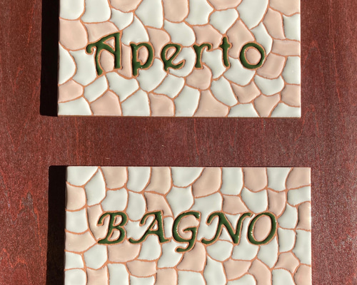  タイル スペイン製 サイン入り 手作りスペインタイルのトイレサイン（男の子）【0100-003-1】（岐阜県