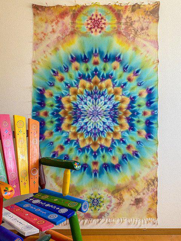 タイダイ染め タペストリー Hippies Dye最新作 孔雀大曼荼羅 HD15-61 