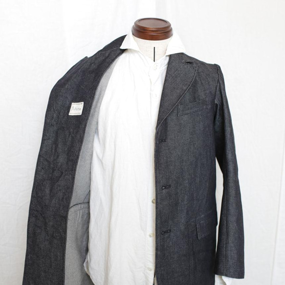 Lounge Jacket long black denim　ラウンジジャケットロングブラックデニム 10枚目の画像