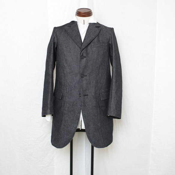 Lounge Jacket long black denim　ラウンジジャケットロングブラックデニム 2枚目の画像