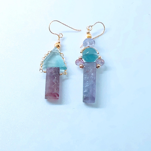 一点物14kgf☆ファンシー系マーブルカラーフローライトの