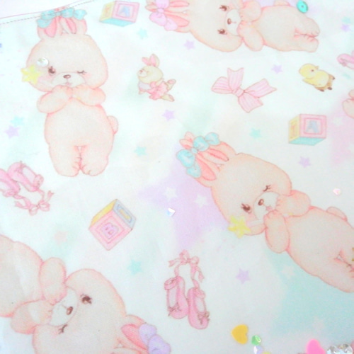 fuwari*ゆめかわうさぎのシャカシャカレッスンバッグ*ハンドメイド