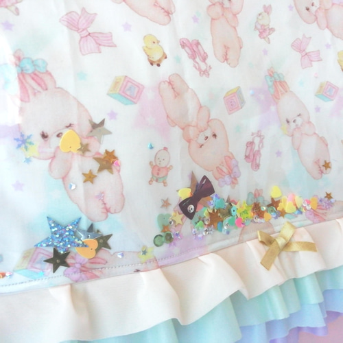 fuwari*ゆめかわうさぎのシャカシャカレッスンバッグ*ハンドメイド