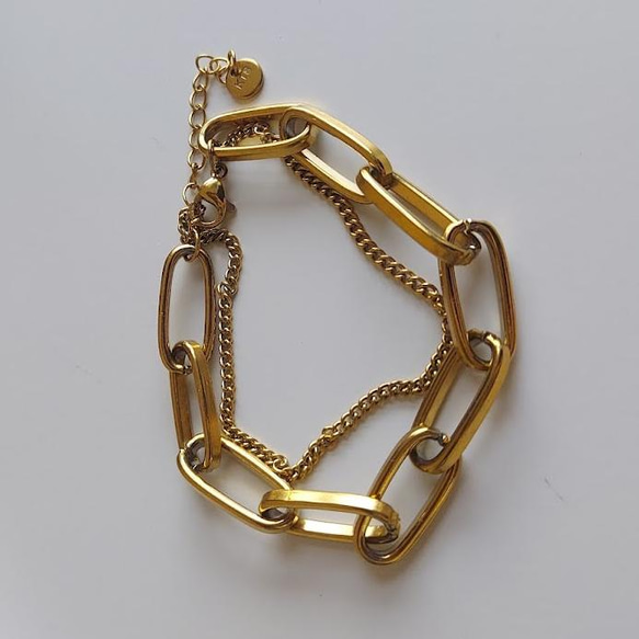 double chain link bracelet RB020 2枚目の画像