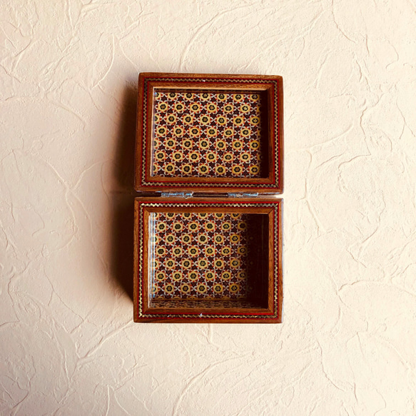 ペルシャの象嵌細工　小箱　長方形S　12ｃｍ【ハータムカーリー035】 7枚目の画像