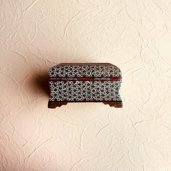 ペルシャの象嵌細工　小箱　長方形S　12ｃｍ【ハータムカーリー035】 4枚目の画像