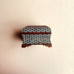ペルシャの象嵌細工　小箱　長方形S　12ｃｍ【ハータムカーリー035】 3枚目の画像