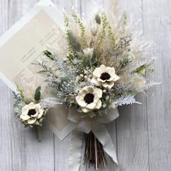 パインフラワーのナチュラルブーケ 〜グリーン&ホワイト