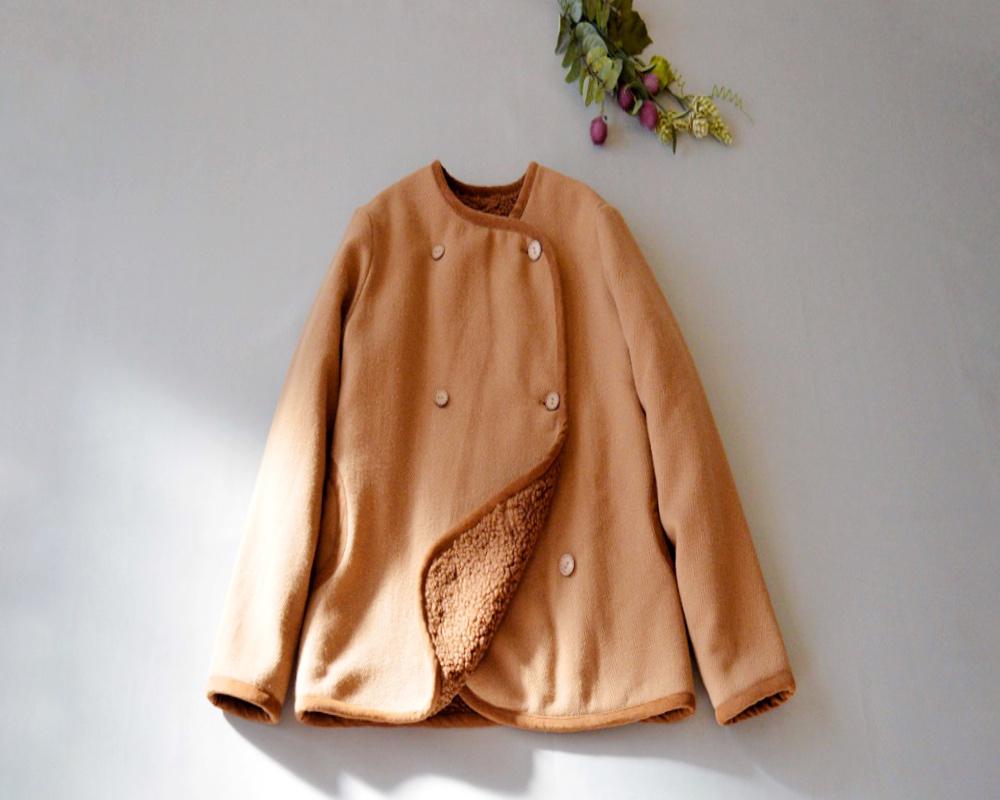 ★SALE★リバーシブル仕様ノーカラーボアジャケット♪ 8,424円