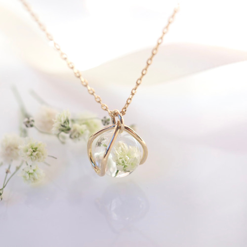 かすみ草 ネックレス カスミソウ クリア ネックレス・ペンダント First