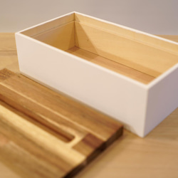 ティッシュボックスケース スリムタイプ 木製 アカシア【受注制作】 4枚目の画像