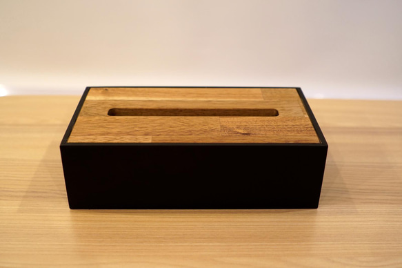 ティッシュボックスケース スリムタイプ 木製 アカシア【受注制作】 2枚目の画像