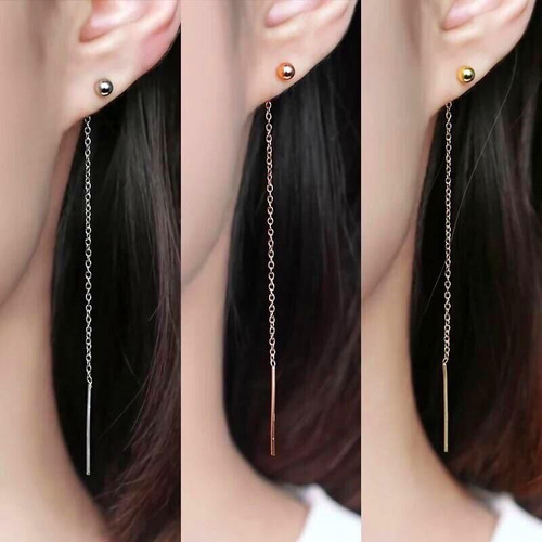 サージカルステンレス アメリカンピアス ボール チェーン ミニ ピアス